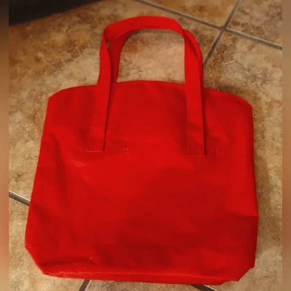 McDonald's 2013 Promo French Fry Tote Bag Red Canvas Tote Bag Striped Vinyl - Picture 2 of 8